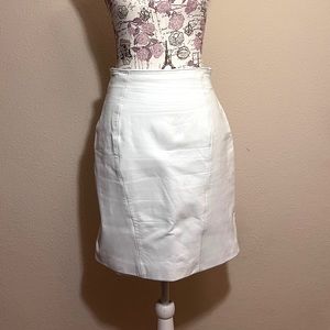 VINTAGE RARE White 100% leather pencil skirt